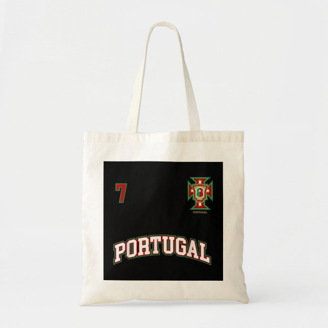 Portugal nummer 7 (+BACK) Fotbollsgrupp Tygkasse (Framsidan)
