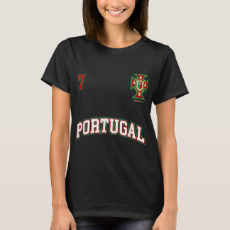 Portugal nummer 7 Fotbolls-lag Sports Portugal F T Shirt