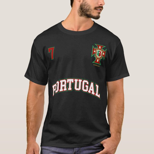 Portugal nummer 7 Fotbolls-lag Sports Portugal T Shirt (Framsida)