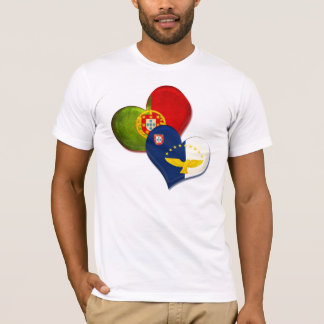 Portugal och Azores hjärtor Tee