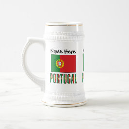 Portugal och portugisisk flagga med ditt namn sejdel