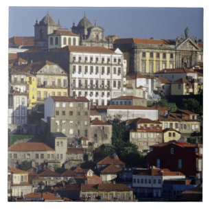 Portugal, Oporto (Porto). Historiska hus och Kakelplatta