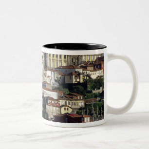 Portugal, Oporto (Porto). Historiska hus och Två-Tonad Mugg