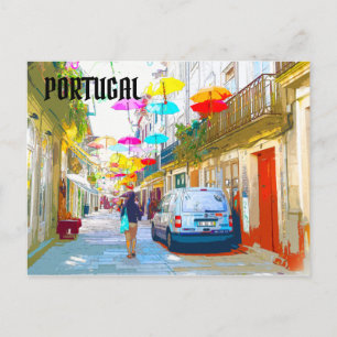 Portugal Paraply Festival Postkort Vykort