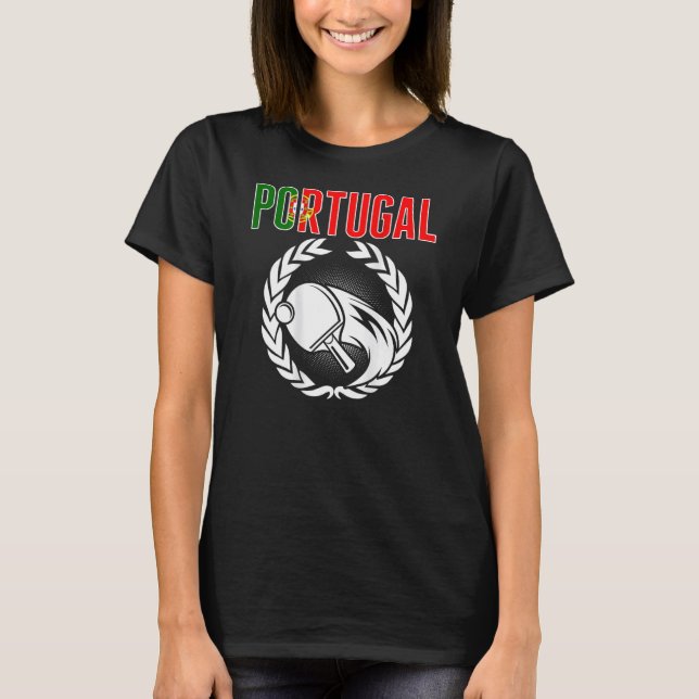 Portugal Ping Pong  Portuguese Table Tennis Suppor T Shirt (Framsida)