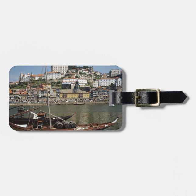 Portugal, Porto, Boat With Vin Barrels Bagagebricka (Horisontell Framsida)