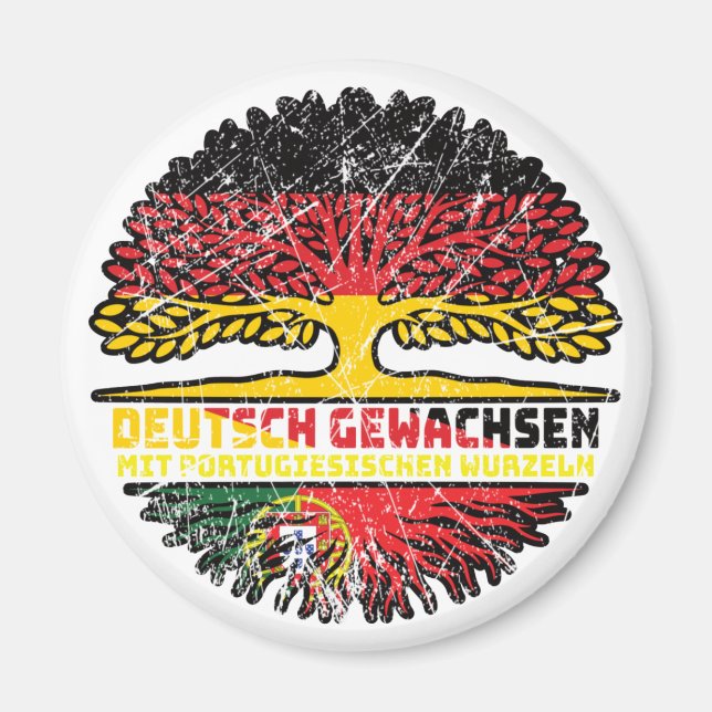 Portugal Portugiesisch Deutsch Deutschland Baum Magnet (Framsidan)