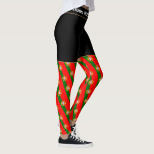 Portugal, Portugisiska Flagga/fläkt Leggings