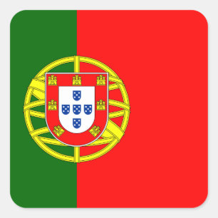 Portugal (portugisiska) Flagga Fyrkantigt Klistermärke