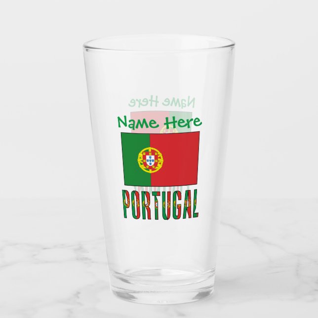 Portugal Portugisiska Flagga Grön Personalisering Glaskopp (Framsida)