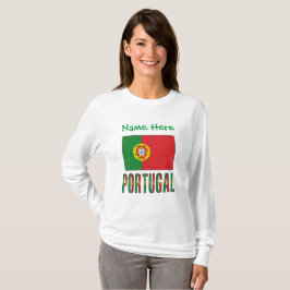 Portugal Portugisiska Flagga Grön Personalisering  T Shirt