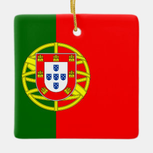 Portugal (portugisiska) Flagga Julgransprydnad Keramik
