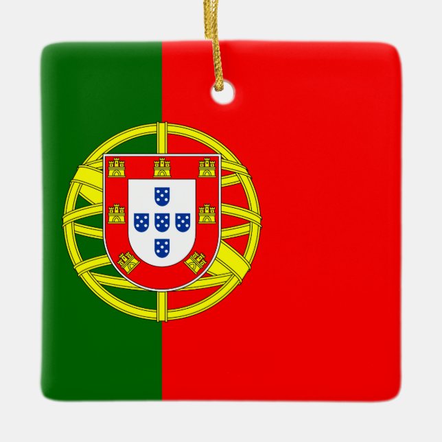 Portugal (portugisiska) Flagga Julgransprydnad Keramik (Framsida)