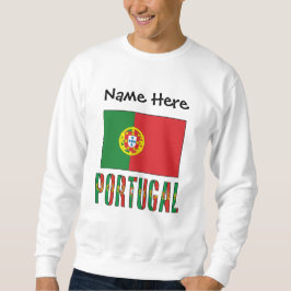 Portugal Portugisiska Flagga Personligt Namn  Lång Ärmad Tröja