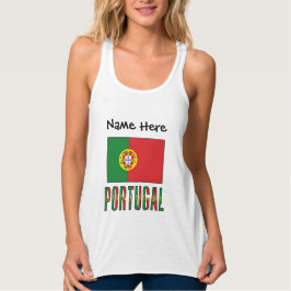 Portugal Portugisiska Flagga Personligt Namn  Linne Med Racerback