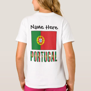 Portugal Portugisiska Flagga Personligt Namn T Shirt