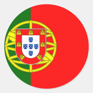 Portugal (portugisiska) Flagga Runt Klistermärke