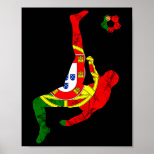 Portugal Portugisiska flaggan Fotboll Portugisiska Poster