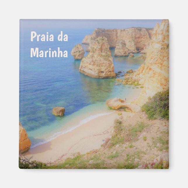 Portugal Praia da Marinha i Algarve Souvenir Magnet (Framsidan)