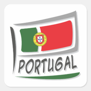 Portugal Pride X Flagga Fyrkantigt Klistermärke