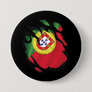 Portugal Rippat Flagga Knapp