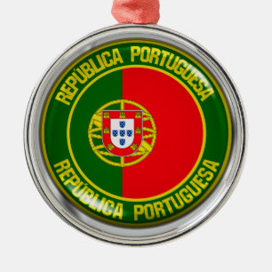 Portugal Round Emblem Julgransprydnad Metall