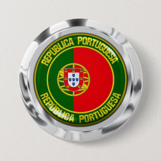 Portugal Round Emblem Knapp (Framsida)