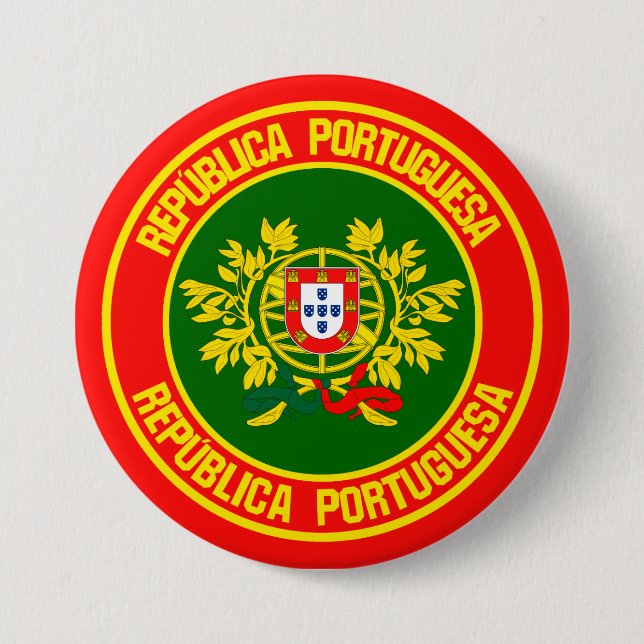 Portugal Round Emblem Knapp (Framsida)