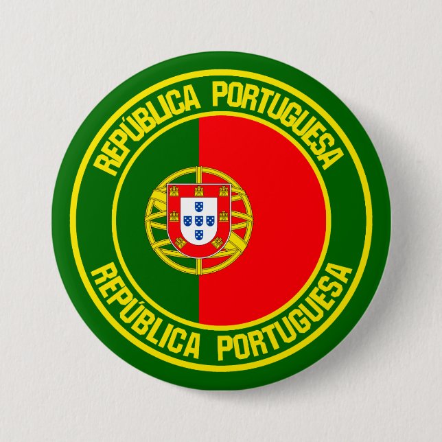 Portugal Round Emblem Knapp (Framsida)