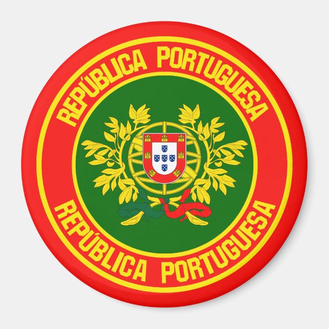 Portugal Round Emblem Magnet (Framsidan)