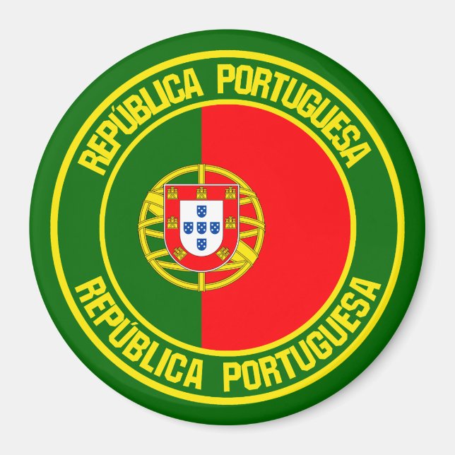 Portugal Round Emblem Magnet (Framsidan)