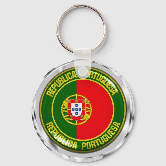 Portugal Round Emblem Nyckelring (Framsida)