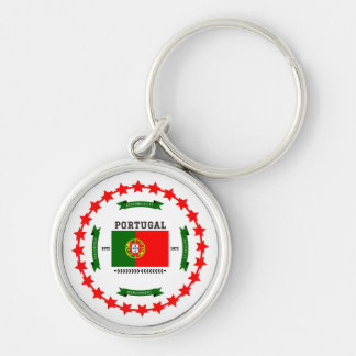 Portugal Rund Silverfärgad Nyckelring