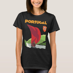 Portugal Segelbåt Kust Retro Resa T-Shirt
