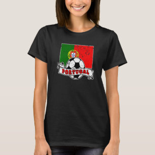 Portugal SOCCER BALL OCH FLAGGA DISTRESSED T Shirt