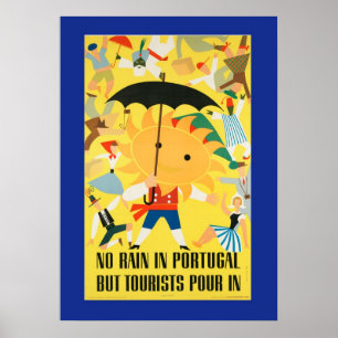 Portugal som regnar folk affisch