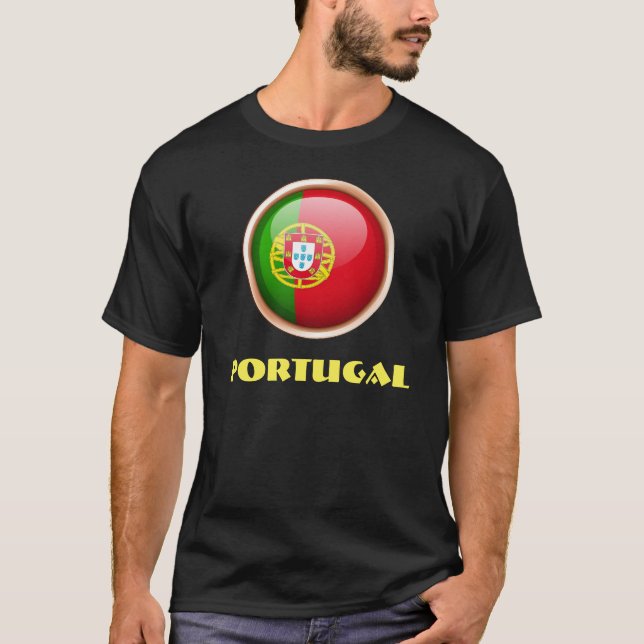 PORTUGAL Speciell Anpassade Black T Shirt (Framsida)
