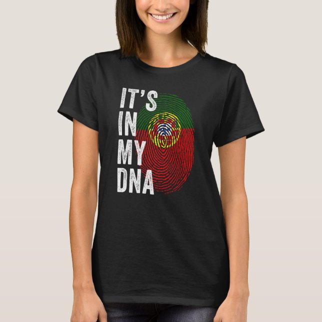 Portugal står i min DNA söta portugisisk fingeravt T Shirt (Framsida)