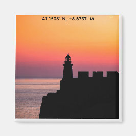Portugal Sunset Lighthouse Coordinates Magnet – Co