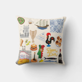 Portugal Symbols Travel Älskare Kudde