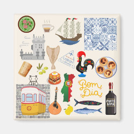 Portugal Symbols Travel Älskare Magnet