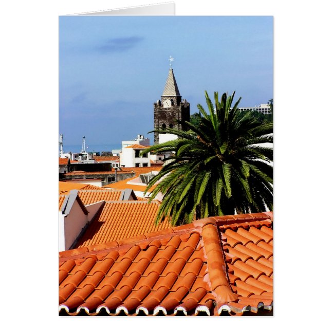 (Portugal) Terrakotta-tak Card Hälsningskort (Framsidan)