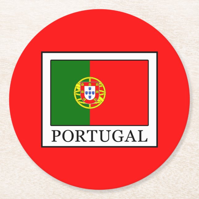 Portugal Underlägg Papper Rund (Framsidan)