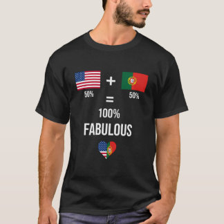 Portugal USA Shirt Flaggor, halva portugisiska hal T