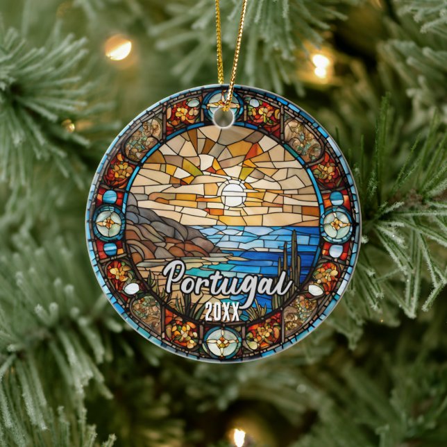 Portugal Vacation Souvenir Julgransprydnad Keramik (Träd)