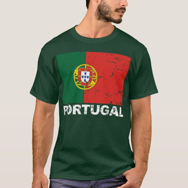 Portugal vintageflagga t-shirt (Framsida)