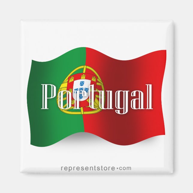 Portugal Wave Flagga Magnet (Framsidan)