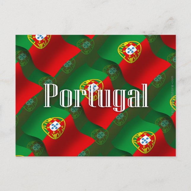 Portugal Wave Flagga Vykort (Framsida)