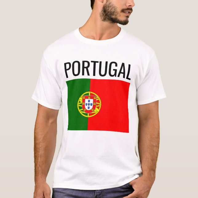 Portugal/World Land National Flagga T Shirt (Framsida)