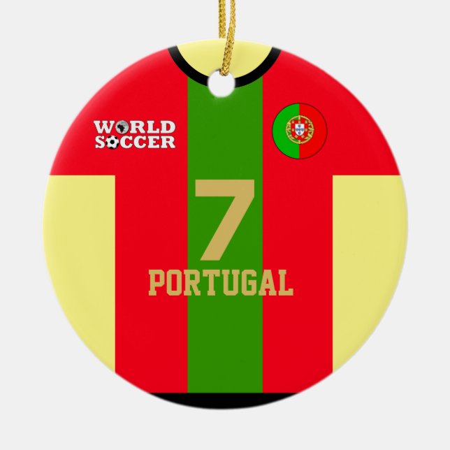 Portugal World Soccer Jersey Ornament (Framsidan)